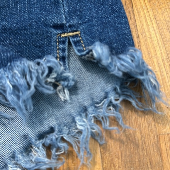 Women’s blue denim distressed jean shorts - Picture 14 of 16